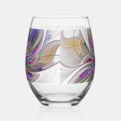 Energetische, kleurrijke Abstracte fractale kunstb Wijnglas Zonder Voet (Links)