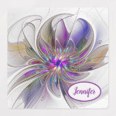 Energetische, kleurrijke Abstracte fractale naam Labels (Design 2)