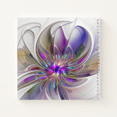 Energetische, kleurrijke Abstracte fractale naam Notitieboek (Achterkant)