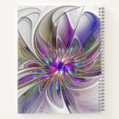 Energetische, kleurrijke Abstracte fractale naam Notitieboek (Achterkant)
