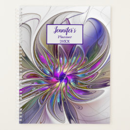 Energetische, kleurrijke Abstracte fractale naam Planner
