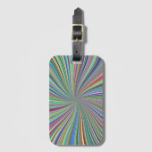 Energetische kleurrijke Ribbon Sunburst Bagagelabel (Voorkant (verticaal))