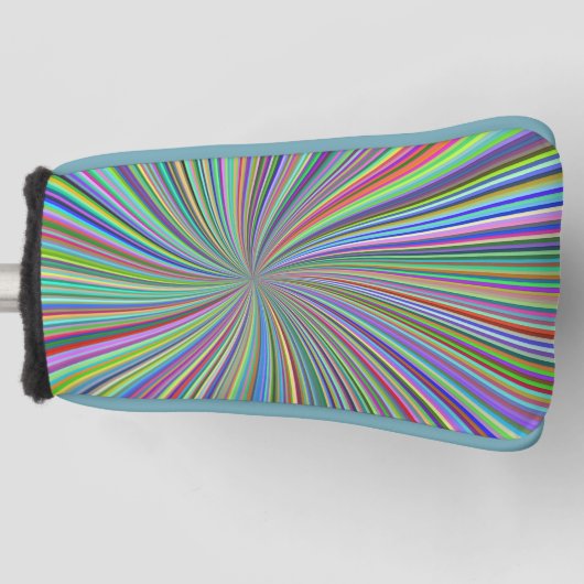 Energetische kleurrijke Ribbon Sunburst Golfheadcover (Voorkant)