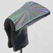 Energetische kleurrijke Ribbon Sunburst Golfheadcover (3/4 voorkant)