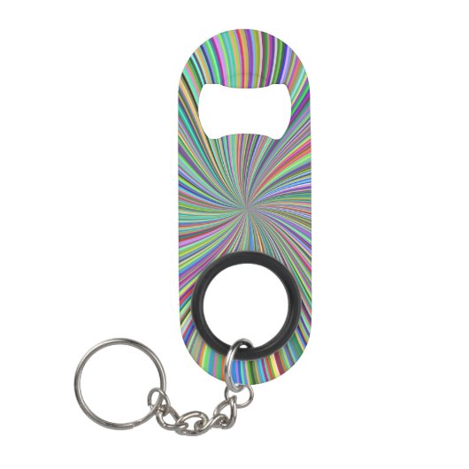 Energetische kleurrijke Ribbon Sunburst Mini Flessenopener (Voorkant)