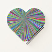 Energetische kleurrijke Ribbon Sunburst Notitieboek (Achterkant)