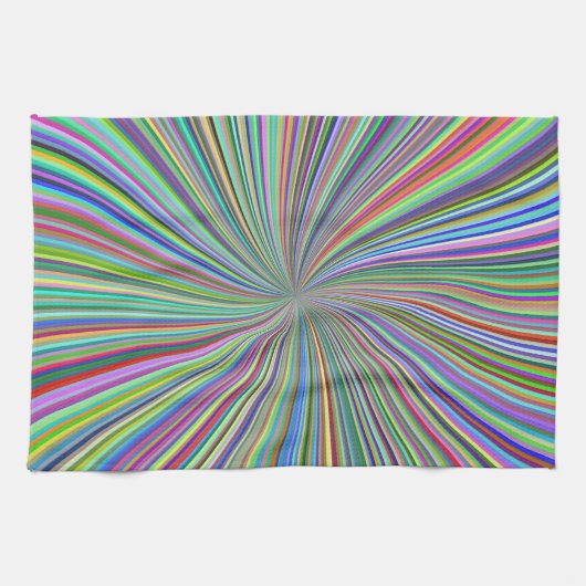 Energetische kleurrijke Ribbon Sunburst Theedoek (Horizontaal)