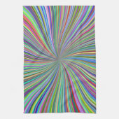 Energetische kleurrijke Ribbon Sunburst Theedoek (Verticaal)