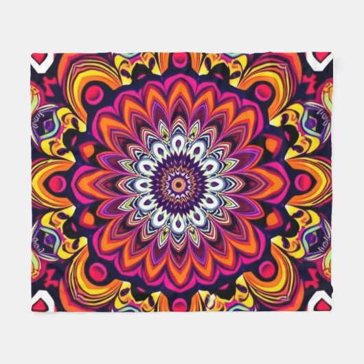 Energetische Mandala Fleece Deken (Voorkant (Horizontaal))