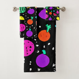 Energetische neon fruit dans bad handdoek