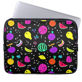 Energetische neon fruit dans laptop sleeve