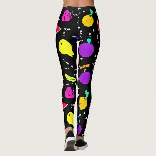 Energetische neon fruit dans leggings (Achterkant)