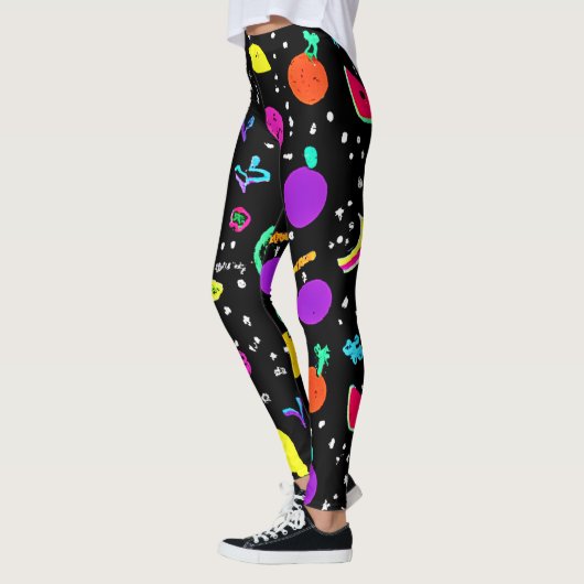 Energetische neon fruit dans leggings (Links)