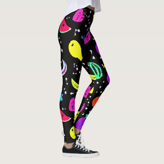 Energetische neon fruit dans leggings (Rechts)