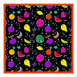 Energetische neon fruit dans perfect poster