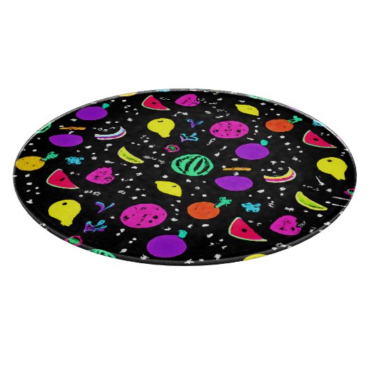 Energetische neon fruit dans snijplank (Hoek)