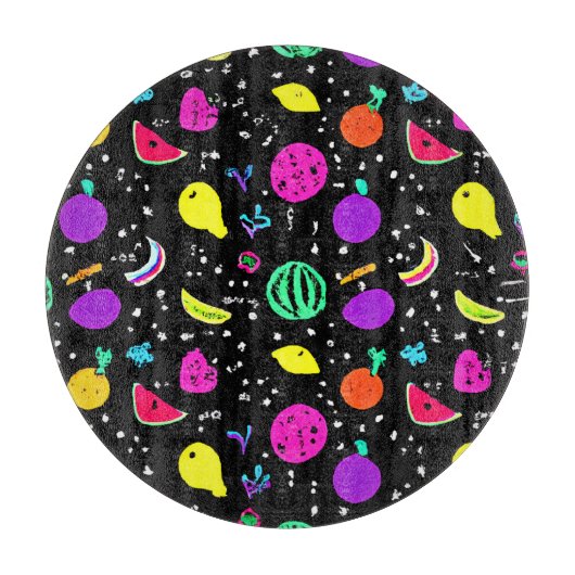 Energetische neon fruit dans snijplank (Voorkant)