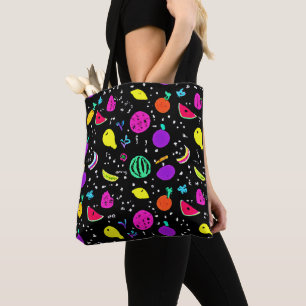 Energetische neon fruit dans tote bag