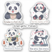 Energetische Panda Collectie Sticker (Voorkant)