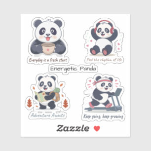 Energetische Panda Collectie Sticker