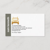 Energetische Retro Paarse Grey Column Trucker Visitekaartje (Achterkant)