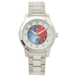 Energetische Rhinestone Green Yin Yang Horloge