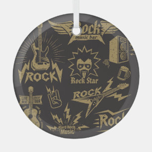 Energetische rock muziek essentie glas ornament