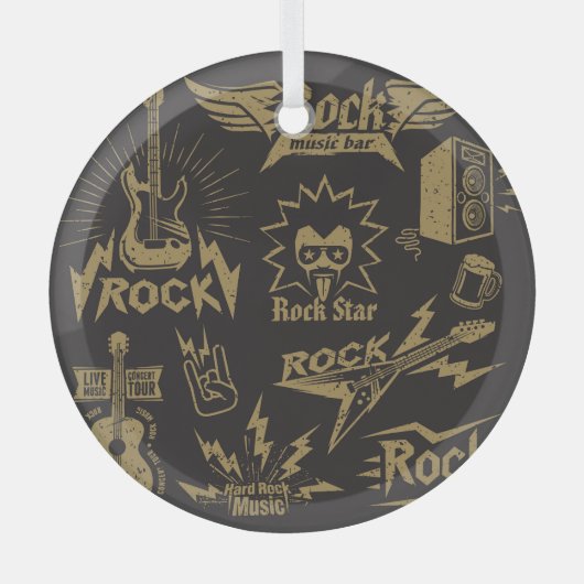 Energetische rock muziek essentie glas ornament (Voorkant)