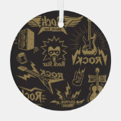 Energetische rock muziek essentie glas ornament (Achterkant)