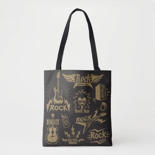 Energetische rock muziek essentie tote bag (Voorkant)