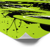 Energetische Strokes van Groen en Zwart Poster (Hoek)