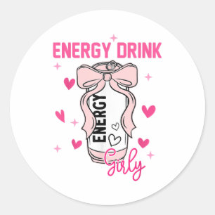 Energie Drink Girly Grappig Drink Lover Design Ronde Sticker