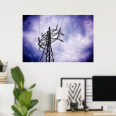 Energie: Elektriciteitstransmissietoren Poster (Thuiskantoor)