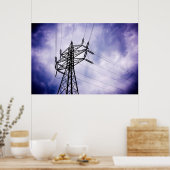 Energie: Elektriciteitstransmissietoren Poster (Keuken)