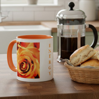 Energie Gele Rozen 11oz Tweekleurige Mok Oranje