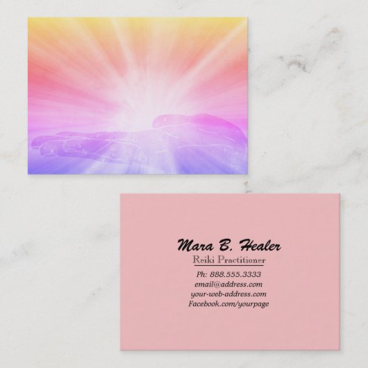 *~* Energie - Hand Radiating Love and Light Visitekaartje (Voorkant / Achterkant)