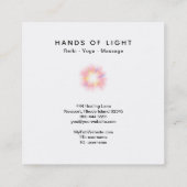 ** Energie Handen Bal van Reiki Licht Healing Vierkante Visitekaartje (Achterkant)
