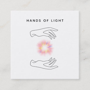 ** Energie Handen Bal van Reiki Licht Healing Vierkante Visitekaartje