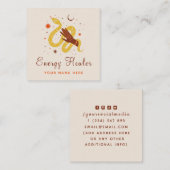 Energie-Healer Cosmic Snake Psychic Fortune Teller Vierkante Visitekaartje (Voorkant / Achterkant)