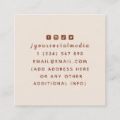 Energie-Healer Cosmic Snake Psychic Fortune Teller Vierkante Visitekaartje (Achterkant)