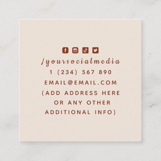 Energie-Healer Cosmic Snake Psychic Fortune Teller Vierkante Visitekaartje (Achterkant)