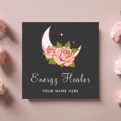 Energie-Healer Fortune Teller Moon & Rozen Floral Vierkante Visitekaartje