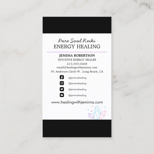Energie Healer/Intuïtief/Reiki/Kristal Esoteric Visitekaartje (Achterkant)