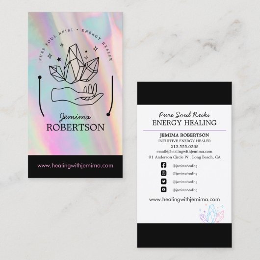 Energie Healer/Intuïtief/Reiki/Kristal Esoteric Visitekaartje (Voorkant / Achterkant)