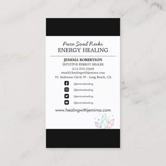 Energie Healer/Intuïtief/Reiki/Kristal Esoteric Visitekaartje (Achterkant)