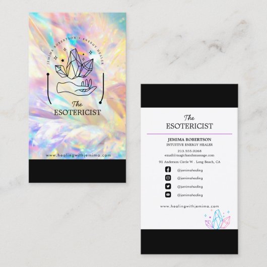 Energie Healer/Intuïtief/Reiki/Tarot/Esoteric Visitekaartje (Voorkant / Achterkant)