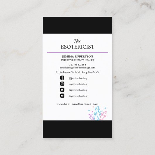 Energie Healer/Intuïtief/Reiki/Tarot/Esoteric Visitekaartje (Achterkant)