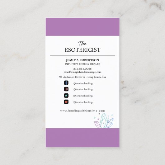 Energie Healer/Intuïtief/Reiki/Tarot/Esoteric Visitekaartje (Achterkant)