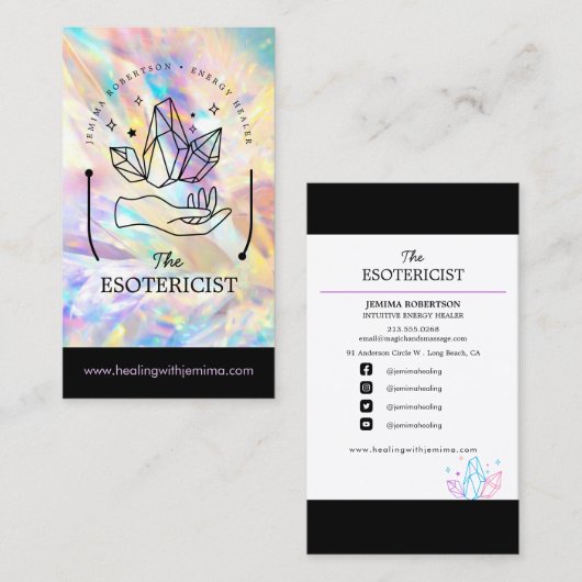 Energie Healer/Intuïtief/Reiki/Tarot/Esoteric Visitekaartje (Voorkant / Achterkant)