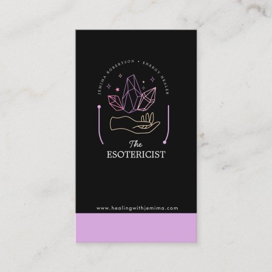 Energie Healer, Reiki, Tarot, Esoterische kristall Visitekaartje (Voorkant)